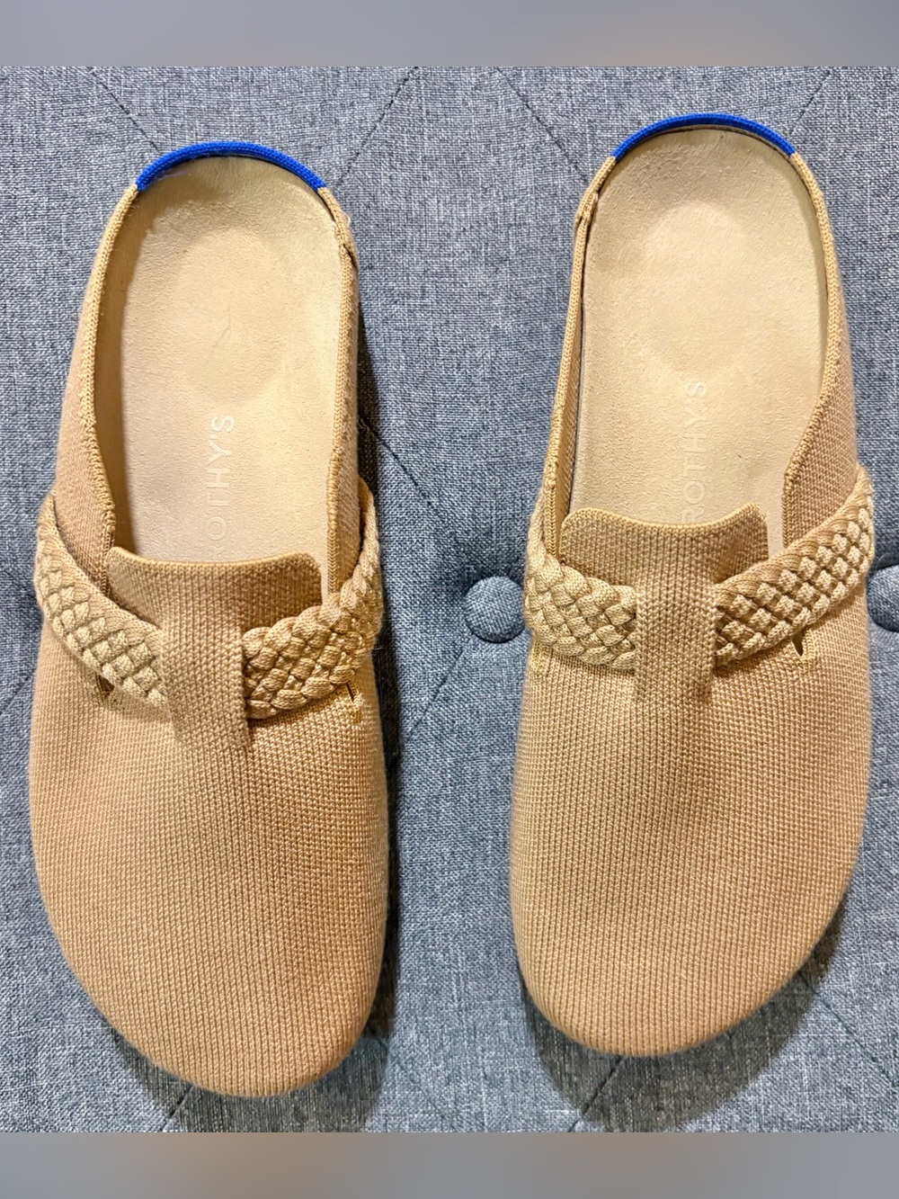NWOB Rothy's The Braid Clog Wheat Hemp Knit Size 10
